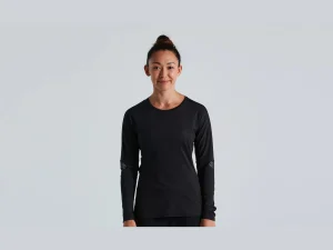 Camiseta Manga Larga Trail Air Jersey LS Para Dama. Negro | Specialized
