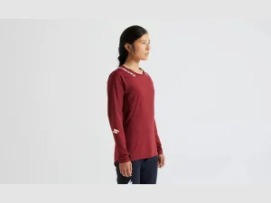 Camiseta Mang Larga Trail Air Jersey LS Para Dama. Rojo Granate | Specialized